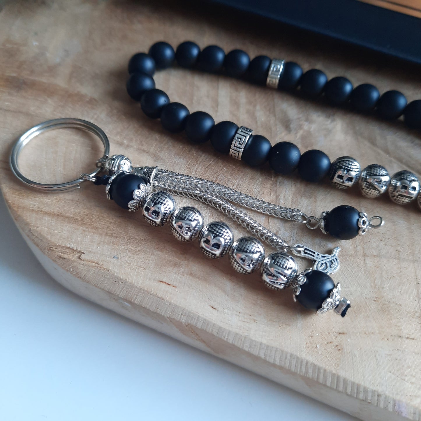 SET: Tesbih Osmanlı Tuğrası & Schlüsselanhänger + Kartonbox mit Spruch