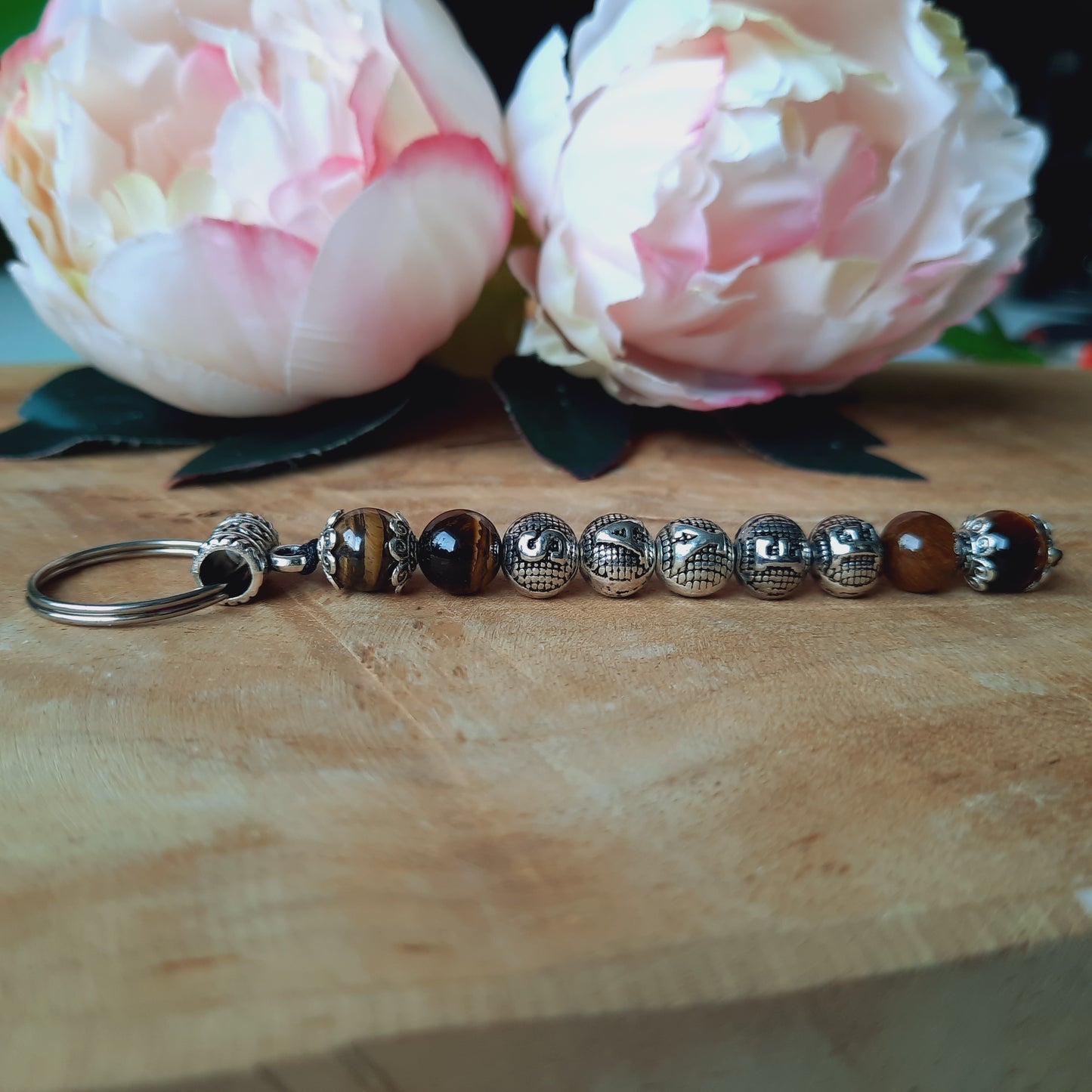 Schlüsselanhänger Tigerauge personalisiert