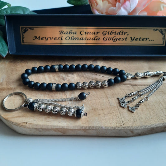 SET: Tesbih Osmanlı Tuğrası & Schlüsselanhänger + Kartonbox mit Spruch