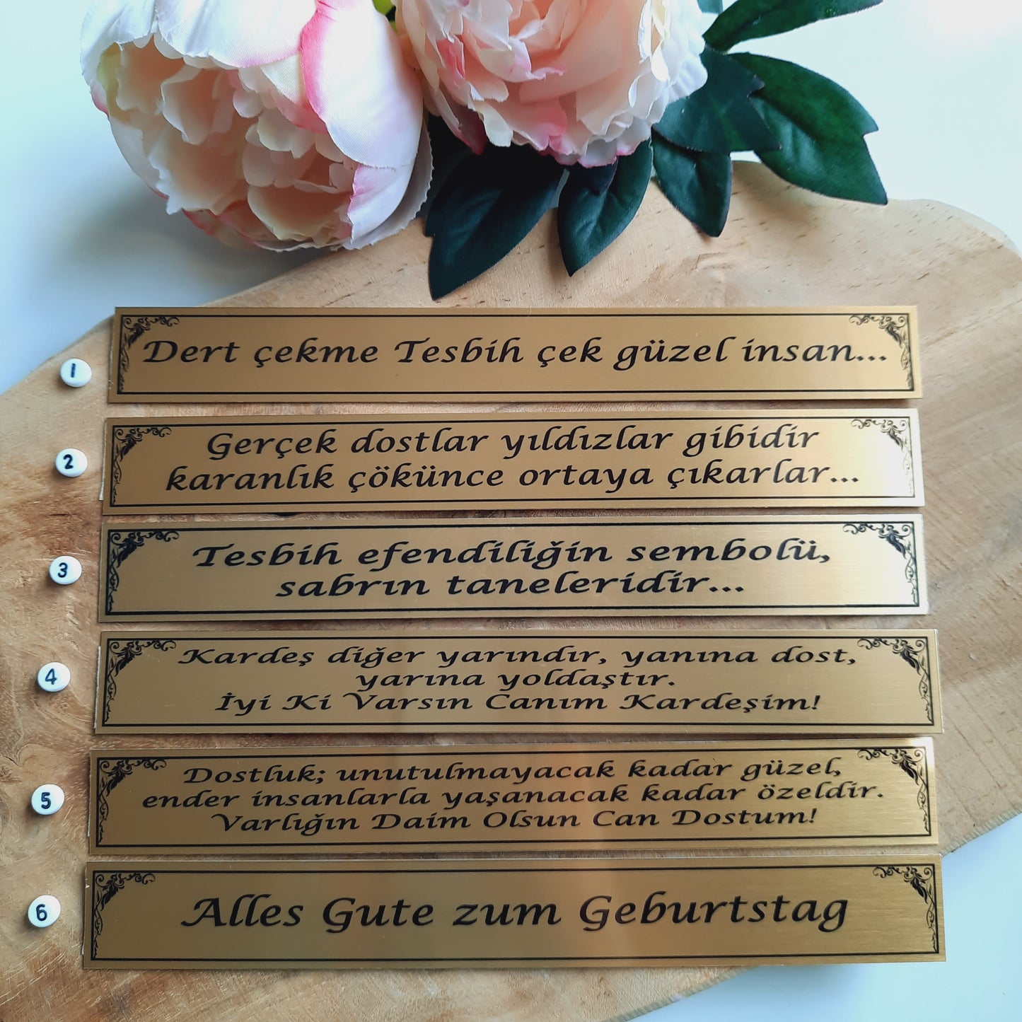 Tesbih Komplett SET Tigerauge Grün mit Wunschname + LED-Box mit Spruch